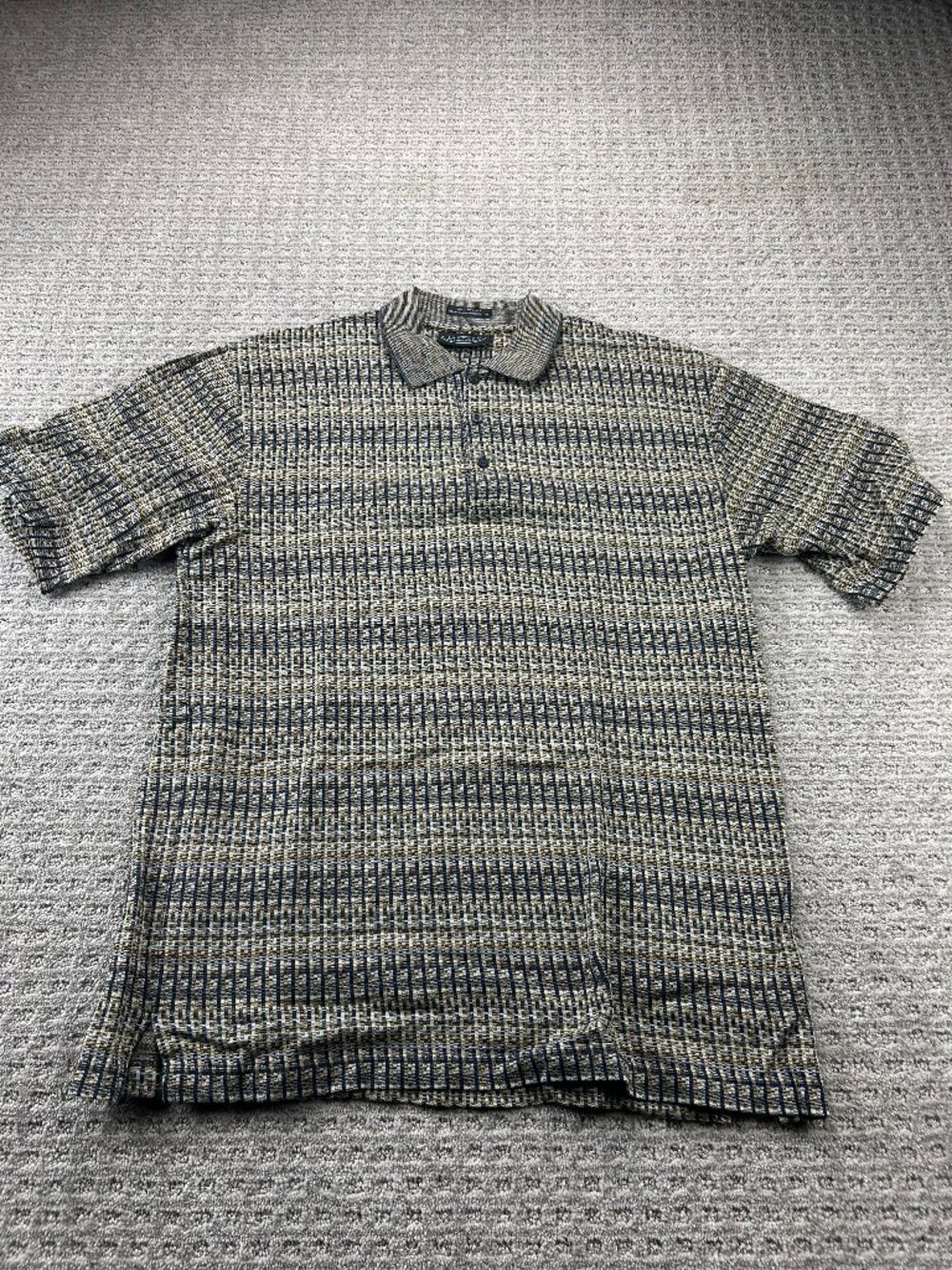Vintage 80s Jantzen Premier Golf Shirt Men M Brown Double Mercerized Cotton